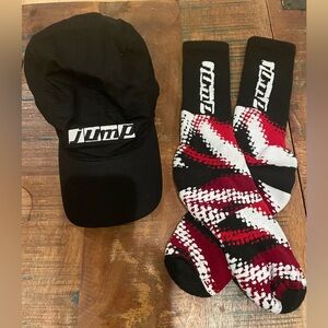 Jump Dance convention Black and Red Athletic Socks and hat